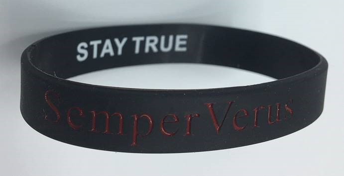 SemperVerus Wristband red text on black SemperVerus Wristband red text on black